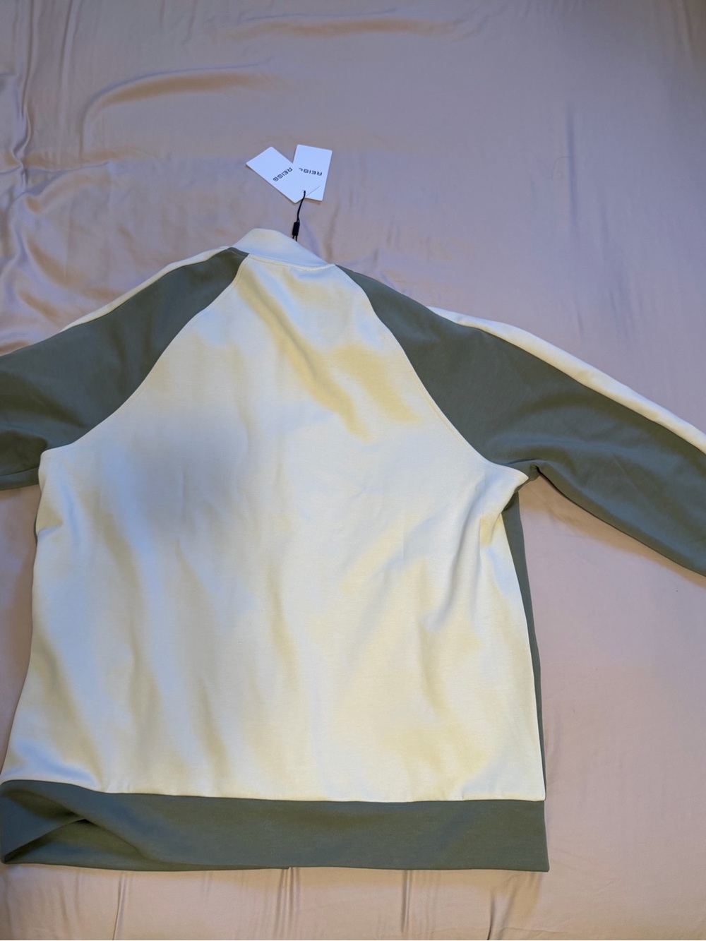 Reiss Two-Tone Ivory and Olive Lightweight Shirt Jacket - Picture 3 of 3